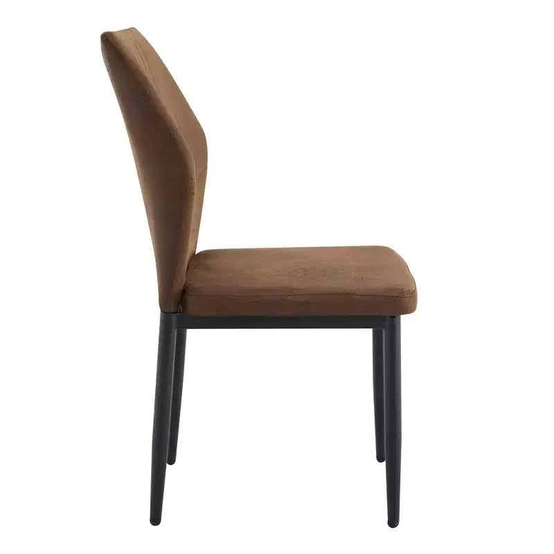 Homy Casa Lot de 4 Chaises de Salle à Manger Modernes en Similicuir avec Pieds en Métal, Assise Rembourrée, Marron
