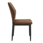 Homy Casa Lot de 4 Chaises de Salle à Manger Modernes en Similicuir avec Pieds en Métal, Assise Rembourrée, Marron