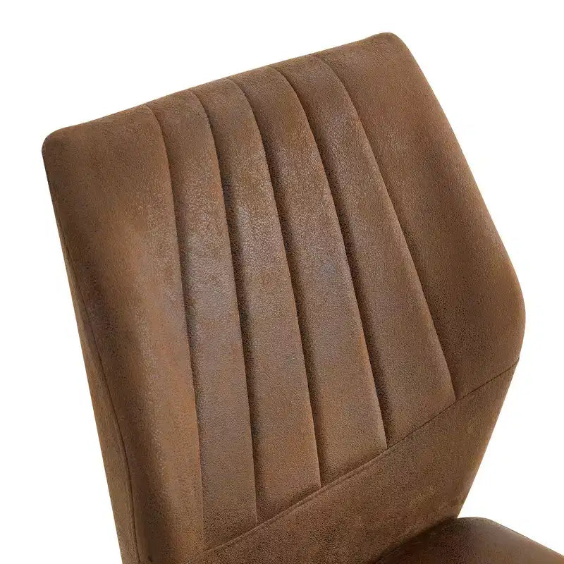 Homy Casa Lot de 4 Chaises de Salle à Manger Modernes en Similicuir avec Pieds en Métal, Assise Rembourrée, Marron