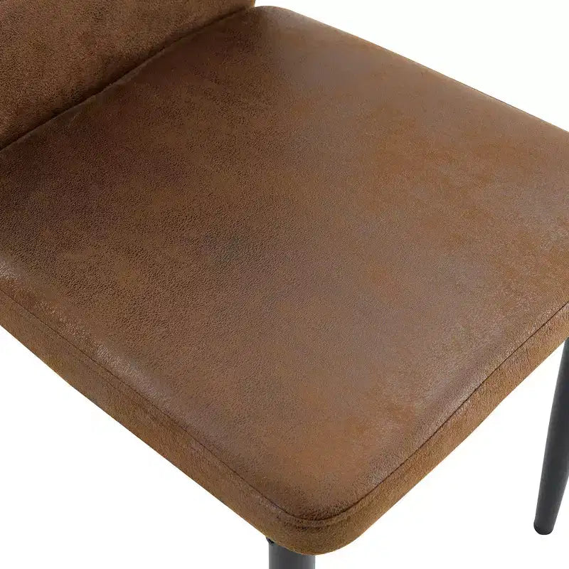 Homy Casa Lot de 4 Chaises de Salle à Manger Modernes en Similicuir avec Pieds en Métal, Assise Rembourrée, Marron