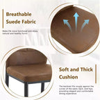 Homy Casa Lot de 4 Chaises de Salle à Manger Modernes en Similicuir avec Pieds en Métal, Assise Rembourrée, Marron