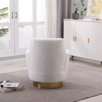 Fauteuil pivotant, fauteuil d'appoint rond avec piètement en acier inoxydable doré, fauteuil de lecture moderne à 360° pour salon ou chambre à coucher