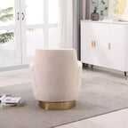 Fauteuil pivotant, fauteuil d'appoint rond avec piètement en acier inoxydable doré, fauteuil de lecture moderne à 360° pour salon ou chambre à coucher
