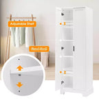 MAYEERTY Meuble de Rangement Blanc 2 Portes Étagère Réglable MDF
