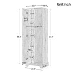 MAYEERTY Meuble de Rangement Blanc 2 Portes Étagère Réglable MDF
