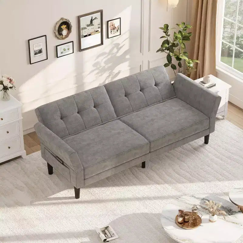Canapé-lit futon moderne COZONY, dossier et accoudoirs réglables, convertible pour salon, chambre à coucher, appartement
