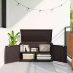 vidaXL Armoire de rangement de terrasse Organisateur d'outils Meuble d'extérieur en résine tressée