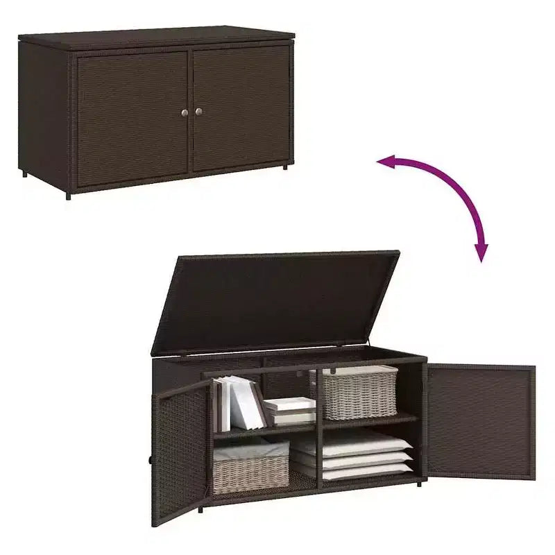 vidaXL Armoire de rangement de terrasse Organisateur d'outils Meuble d'extérieur en résine tressée