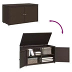 vidaXL Armoire de rangement de terrasse Organisateur d'outils Meuble d'extérieur en résine tressée