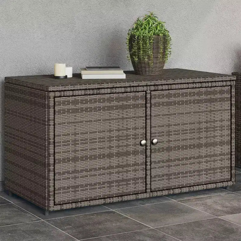 vidaXL Armoire de rangement de terrasse Organisateur d'outils Meuble d'extérieur en résine tressée