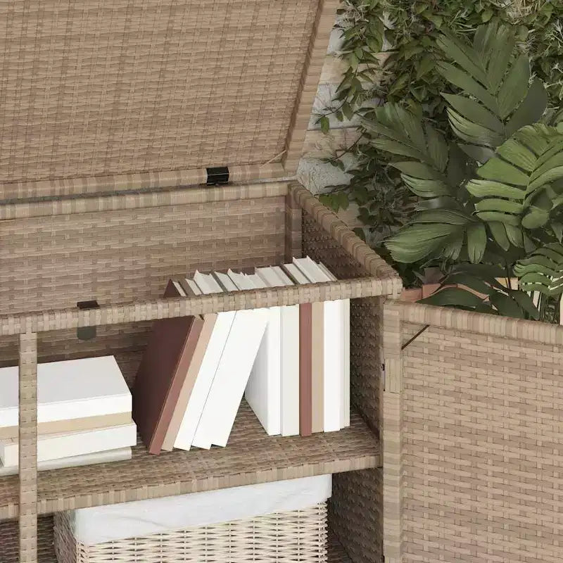 vidaXL Armoire de rangement de terrasse Organisateur d'outils Meuble d'extérieur en résine tressée