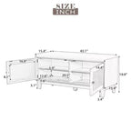 Banc de rangement d'entrée bohème Whisen, banc à chaussures en bois, banc rembourré avec portes doubles
