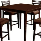 Ensemble table de bar et chaises à dossier croisé 5 pièces en bois Royal Hampton, brun expresso