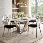 Royal Hampton Contemporary Side Chair With Black Microfabric Seat, Set of 2