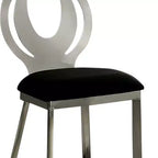Chaise d'appoint contemporaine Royal Hampton avec assise en microfibre noire, lot de 2
