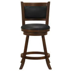 Okak — Ensemble de 2 tabourets de bar pivotants, tabourets de comptoir modernes avec revêtement marron châtaigne et base en métal noir, sièges polyvalents pour la cuisine