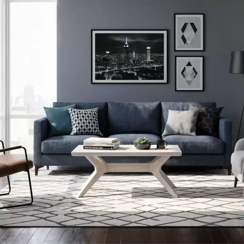 Table basse rectangulaire à pieds croisés (40 po x 20 po / 1020 mm x 510 mm)