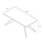 Table basse rectangulaire à pieds croisés (40 po x 20 po / 1020 mm x 510 mm)