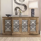 Buffet 4 portes Galano avec rangements découpés en miroir 60,4 L 18,2 P 29,3 H