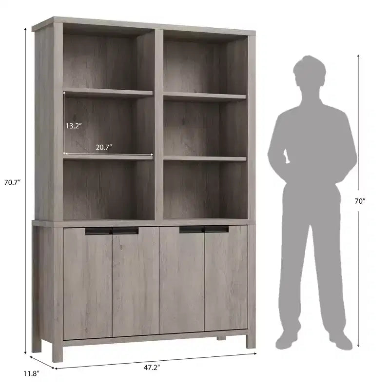 Étagère haute de 189 cm avec double rangement, grande étagère à 6 niveaux, bibliothèques doubles larges avec 12 casiers, étagères larges autoportantes pour le salon
