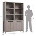 Étagère haute de 189 cm avec double rangement, grande étagère à 6 niveaux, bibliothèques doubles larges avec 12 casiers, étagères larges autoportantes pour le salon