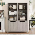 74.5 Tall Bookshelf with Double Storage, 6-Tier Large Bookshelf, Double Wide Bookshelves w/ 12 Cubbies, Wide Freestanding Bookcases for Livingroom