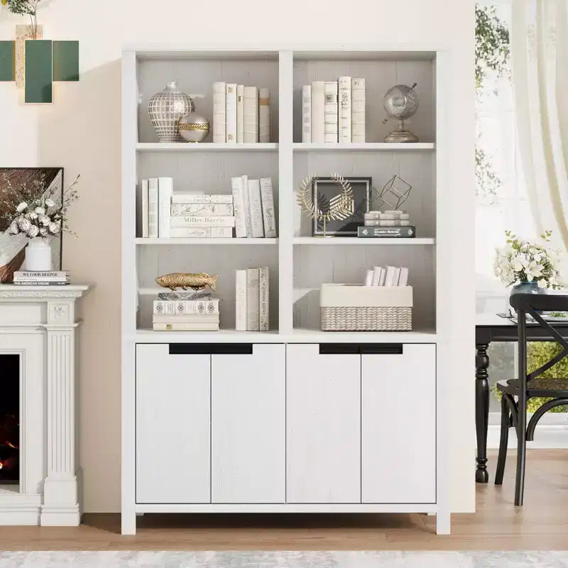 Étagère haute de 189 cm avec double rangement, grande étagère à 6 niveaux, bibliothèques doubles larges avec 12 casiers, étagères larges autoportantes pour le salon