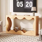 Console table festonnée de ferme 63" pour entrée, table de canapé étroite en bois derrière le canapé avec rangement, meubles rustiques pour salons et appartements