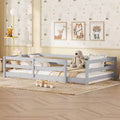 TUYOHW Twin Size Toddler Floor Bed with Fence for Kids,Modern Metal Montessori Bed for Bedroom