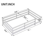 TUYOHW Lit au sol pour tout-petit taille simple avec barrière, lit Montessori moderne en métal pour chambre d'enfant