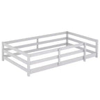 TUYOHW Lit au sol pour tout-petit taille simple avec barrière, lit Montessori moderne en métal pour chambre d'enfant