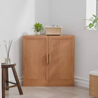 MAYEERTY Armoire de rangement d'angle moderne en bois massif à double porte, rangement efficace pour le coin de la maison et le salon, beige