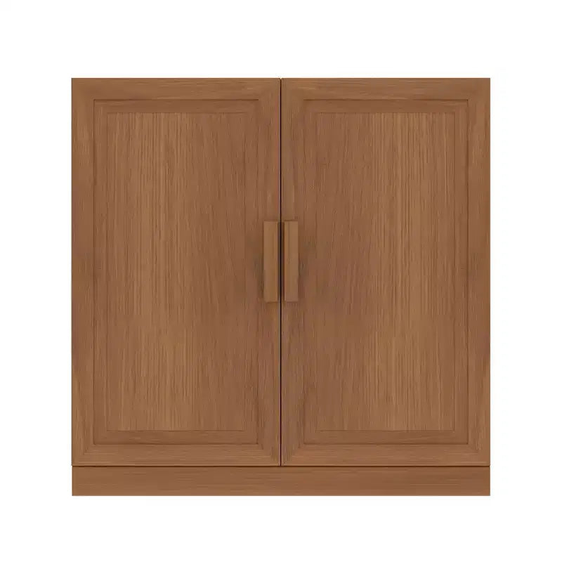 MAYEERTY Armoire de rangement d'angle moderne en bois massif à double porte, rangement efficace pour le coin de la maison et le salon, beige