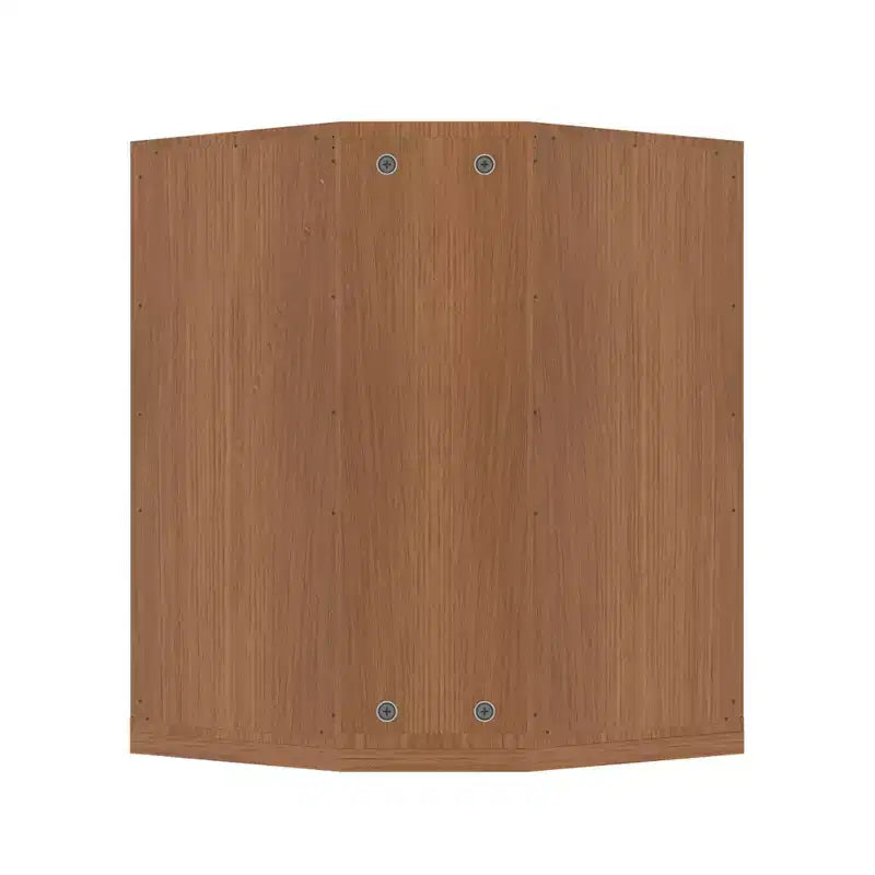 MAYEERTY Armoire de rangement d'angle moderne en bois massif à double porte, rangement efficace pour le coin de la maison et le salon, beige