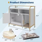 Meuble Cache-Litière, Enclos Cache-Litière – Maison de Toilette pour Chat avec Porte Coulissante en Bois, Anti-Chien, pour la Plupart des Bacs à Litière