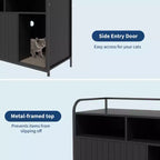 Meuble Cache-Litière, Enclos Cache-Litière – Maison de Toilette pour Chat avec Porte Coulissante en Bois, Anti-Chien, pour la Plupart des Bacs à Litière