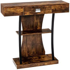 Console de canapé Costway avec tiroir et étagères à 2 niveaux pour entrée de salon