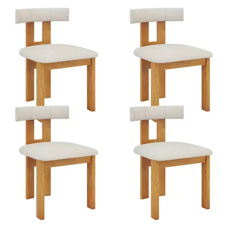Costway Dining Chair Set of 4 Upholstered Kitchen Chair w/ Padded Seat & Curved Backrest