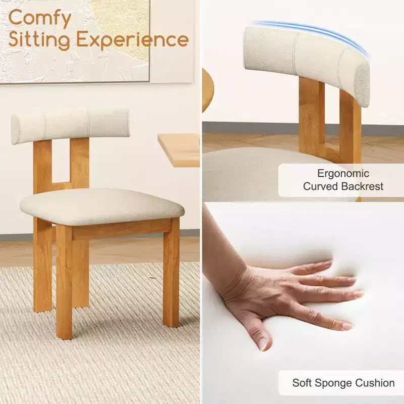 Costway Lot de 4 chaises de salle à manger, chaises de cuisine rembourrées avec assise matelassée et dossier incurvé