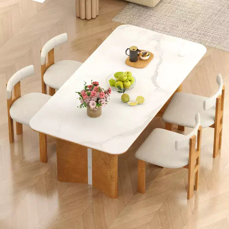 Costway Lot de 4 chaises de salle à manger, chaises de cuisine rembourrées avec assise matelassée et dossier incurvé