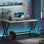 Costway Lot de 2 bureaux informatiques de 150 cm pour bureau à domicile au style industriel avec cadre en métal robuste