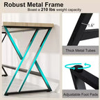 Costway Lot de 2 bureaux informatiques de 150 cm pour bureau à domicile au style industriel avec cadre en métal robuste