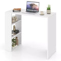 Costway 36 Compact Writing Desk w/ 3 Open Shelves Freestanding Anti-tipping Kit