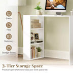 Bureau d'écriture compact Costway 36" avec 3 étagères ouvertes, autoportant, kit anti-basculement