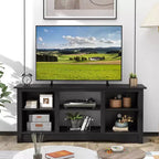 Meuble TV Costway 58" avec 3 étagères réglables pour TV 65", Noir