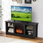 Meuble TV Costway 58" avec 3 étagères réglables pour TV 65", Noir
