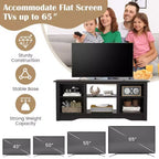 Meuble TV Costway 58" avec 3 étagères réglables pour TV 65", Noir