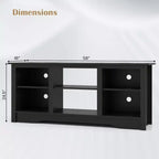 Meuble TV Costway 58" avec 3 étagères réglables pour TV 65", Noir