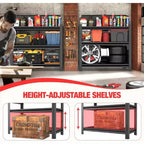 Clihome Étagère de rangement en métal à 3 niveaux, unité de rayonnage en métal robuste de 544 kg, étagères réglables pour l'organisation de garage, cuisine, garde-manger