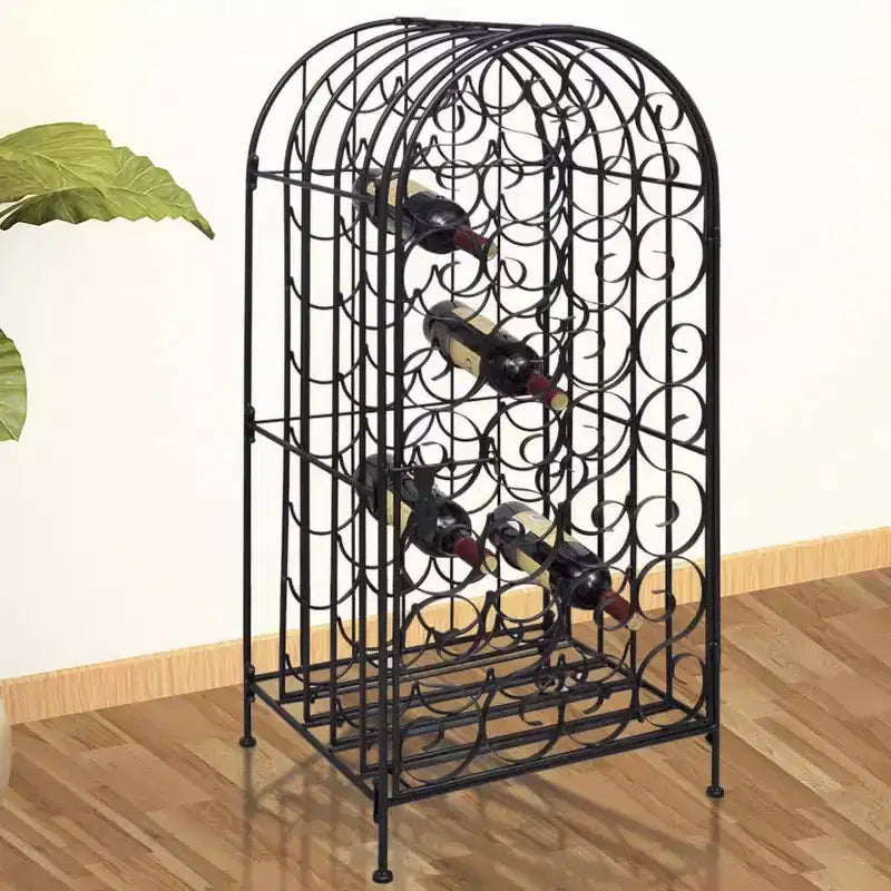 vidaXL Casier à bouteilles de vin Meuble de rangement pour bouteilles Armoire de cuisine en métal